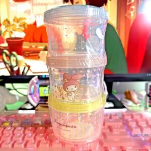 Sanrio Bento Food Storage Container Plastic Stackable Round Box My Melody PomPom